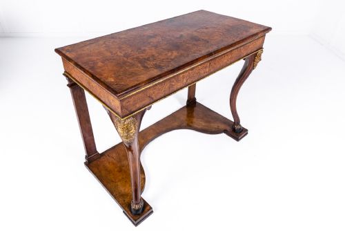 PAIR OF RARE EARLY 19TH CENTURY ITALIAN WALNUT AND BURR YEW CONSOLE TABLES - ADDITIONAL PHOTO 9