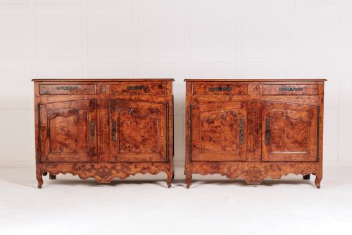 pair of 18th century french burr ash buffets - CATEGORY: ANTIQUE SIDEBOARDS - DATED 18TH CENTURY