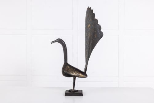 19TH CENTURY QAJAR STEEL PEACOCK - ADDITIONAL PHOTO 4