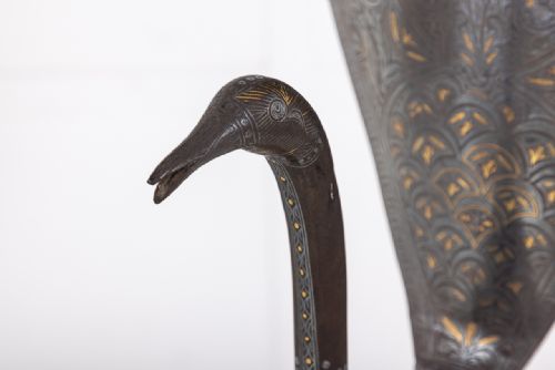 19TH CENTURY QAJAR STEEL PEACOCK - ADDITIONAL PHOTO 5