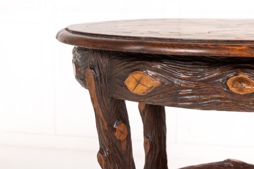 19TH CENTURY PINE TABLE WITH INLAID TOP - ADDITIONAL PHOTO 1