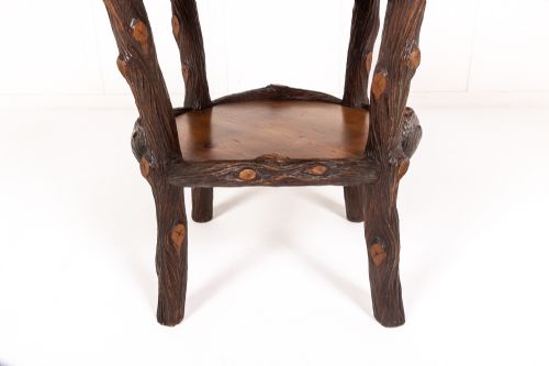 19TH CENTURY PINE TABLE WITH INLAID TOP - ADDITIONAL PHOTO 2