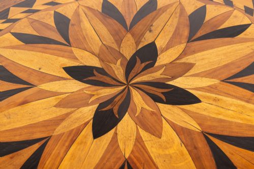 19TH CENTURY PINE TABLE WITH INLAID TOP - ADDITIONAL PHOTO 4