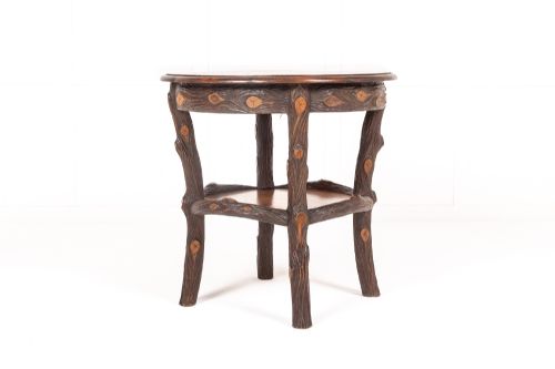 19TH CENTURY PINE TABLE WITH INLAID TOP - ADDITIONAL PHOTO 6