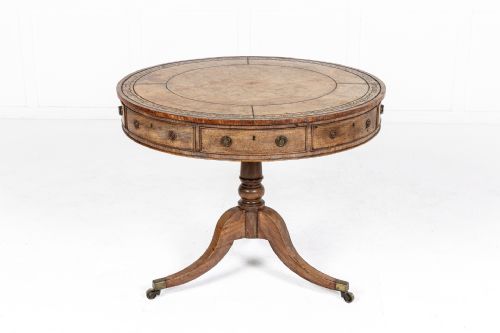 19TH CENTURY ENGLISH REGENCY MAHOGANY DRUM TABLE - ADDITIONAL PHOTO 1