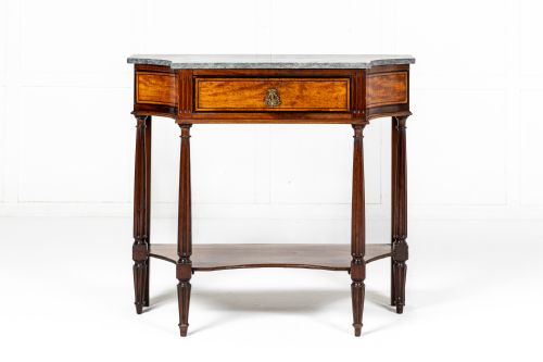 early 19th century french walnut and satinwood console table - CATEGORY: ANTIQUE TABLES - DATED 19TH CENTURY