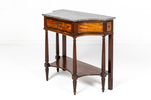 EARLY 19TH CENTURY FRENCH WALNUT AND SATINWOOD CONSOLE TABLE - ADDITIONAL PHOTO 2