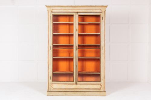 french painted glazed cabinet circa 1900 - CATEGORY: ANTIQUE BOOKCASES - DATED 1900