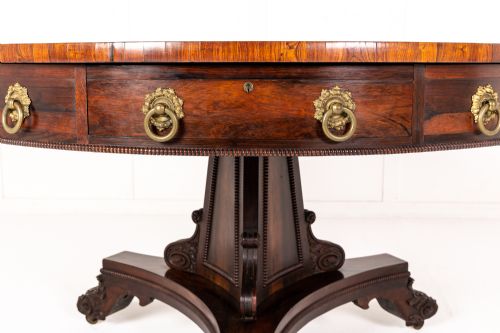 19TH CENTURY ENGLISH REGENCY ROSEWOOD DRUM TABLE - ADDITIONAL PHOTO 2