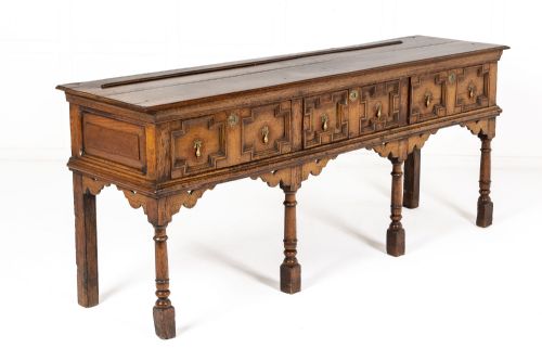 17th century english oak dresser base - CATEGORY: ANTIQUE SIDEBOARDS - DATED 17TH CENTURY