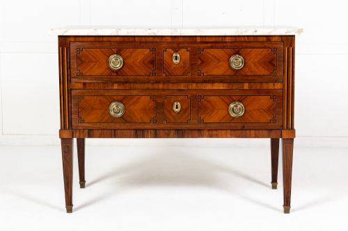 18TH CENTURY KINGWOOD AND WALNUT COMMODE WITH MARBLE TOP - ADDITIONAL PHOTO 1