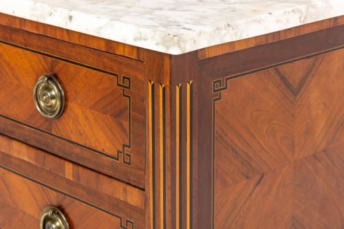 18TH CENTURY KINGWOOD AND WALNUT COMMODE WITH MARBLE TOP - ADDITIONAL PHOTO 5