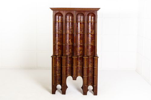 1930s dutch red lacquer chinoiserie cabinet - CATEGORY: ANTIQUE CUPBOARDS - DATED 1930