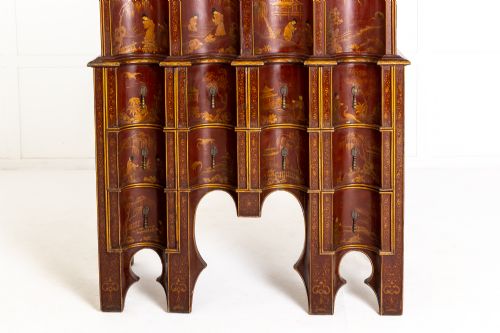 1930S DUTCH RED LACQUER CHINOISERIE CABINET - ADDITIONAL PHOTO 1