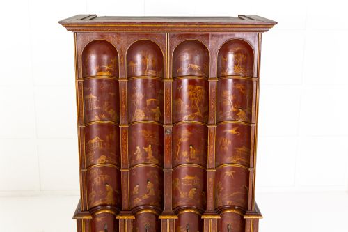 1930S DUTCH RED LACQUER CHINOISERIE CABINET - ADDITIONAL PHOTO 2