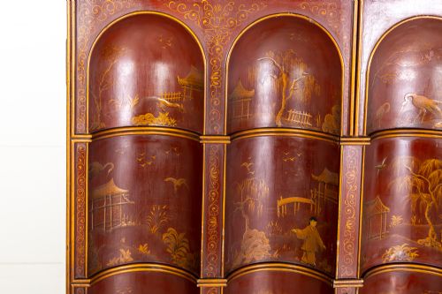 1930S DUTCH RED LACQUER CHINOISERIE CABINET - ADDITIONAL PHOTO 3