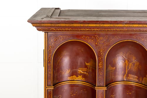 1930S DUTCH RED LACQUER CHINOISERIE CABINET - ADDITIONAL PHOTO 4