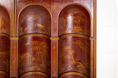 1930S DUTCH RED LACQUER CHINOISERIE CABINET - ADDITIONAL PHOTO 5