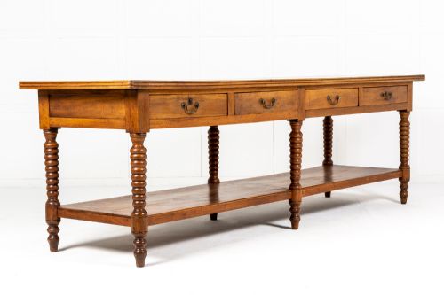 large 19th century french walnut drapers table - CATEGORY: ANTIQUE TABLES - DATED 19TH CENTURY