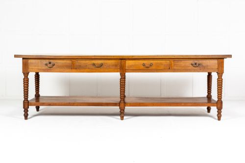LARGE 19TH CENTURY FRENCH WALNUT DRAPERS TABLE - ADDITIONAL PHOTO 1