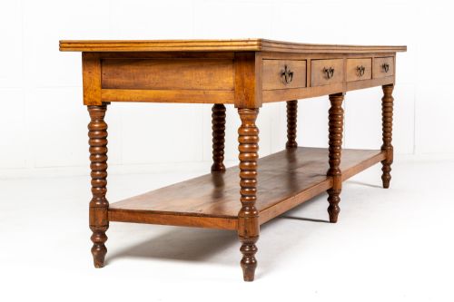 LARGE 19TH CENTURY FRENCH WALNUT DRAPERS TABLE - ADDITIONAL PHOTO 4