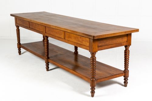LARGE 19TH CENTURY FRENCH WALNUT DRAPERS TABLE - ADDITIONAL PHOTO 7