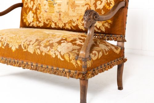 19TH CENTURY FRENCH WALNUT TAPESTRY SOFA - ADDITIONAL PHOTO 2