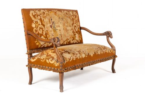 19TH CENTURY FRENCH WALNUT TAPESTRY SOFA - ADDITIONAL PHOTO 7