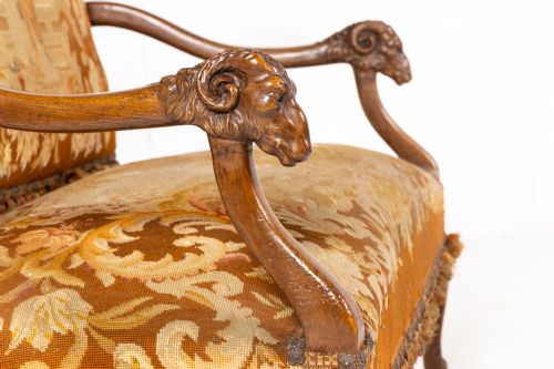 19TH CENTURY FRENCH WALNUT TAPESTRY SOFA - ADDITIONAL PHOTO 8