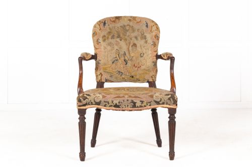 george iii 'hepplewhite' mahogany open armchair - CATEGORY: ANTIQUE CHAIRS - DATED GEORGIAN