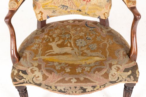 GEORGE III 'HEPPLEWHITE' MAHOGANY OPEN ARMCHAIR - ADDITIONAL PHOTO 1