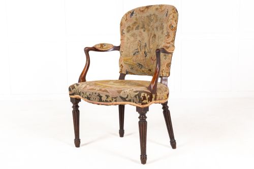 GEORGE III 'HEPPLEWHITE' MAHOGANY OPEN ARMCHAIR - ADDITIONAL PHOTO 2