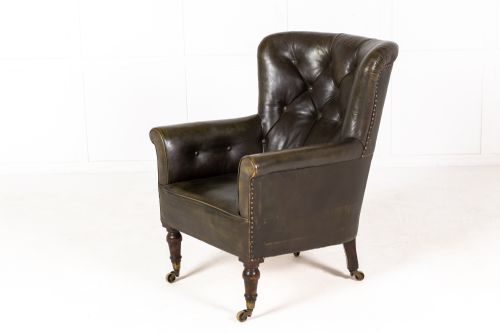 19TH CENTURY ENGLISH LEATHER ARMCHAIR - ADDITIONAL PHOTO 3