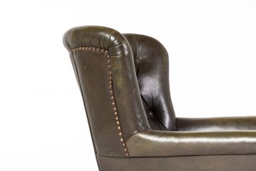 19TH CENTURY ENGLISH LEATHER ARMCHAIR - ADDITIONAL PHOTO 4