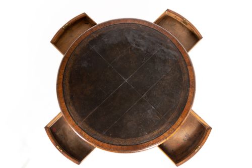 LATE GEORGE IVEARLY WILLIAM IV OAK DRUM TABLE BY GILLOWS - ADDITIONAL PHOTO 4