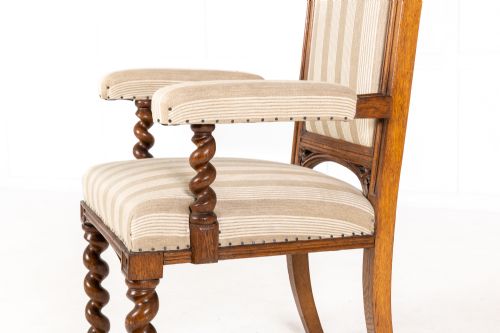 19TH CENTURY ENGLISH GOTHIC OAK ARMCHAIR - ADDITIONAL PHOTO 6