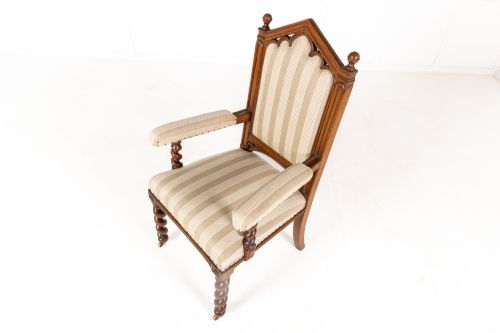 19TH CENTURY ENGLISH GOTHIC OAK ARMCHAIR - ADDITIONAL PHOTO 7