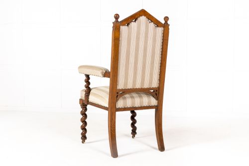 19TH CENTURY ENGLISH GOTHIC OAK ARMCHAIR - ADDITIONAL PHOTO 8