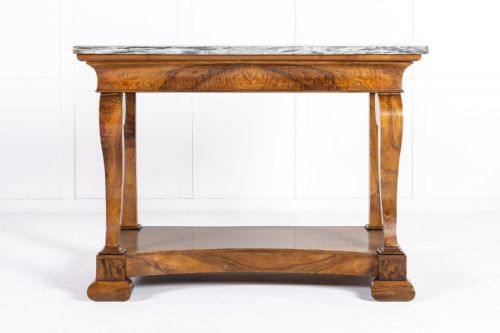 19TH CENTURY FRENCH CHARLES X PERIOD WALNUT CONSOLE TABLE - ADDITIONAL PHOTO 1
