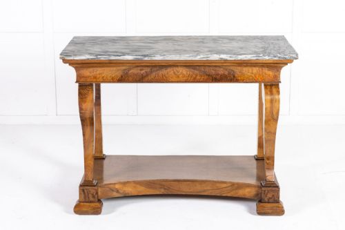 19TH CENTURY FRENCH CHARLES X PERIOD WALNUT CONSOLE TABLE - ADDITIONAL PHOTO 2