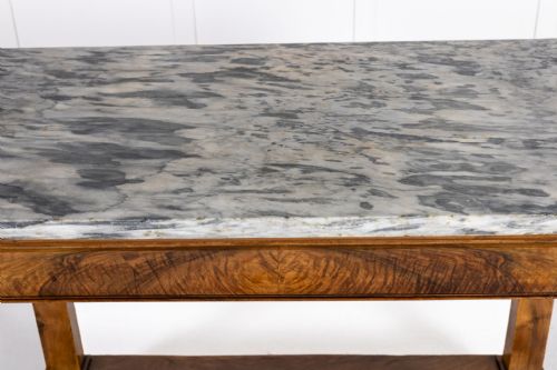 19TH CENTURY FRENCH CHARLES X PERIOD WALNUT CONSOLE TABLE - ADDITIONAL PHOTO 4