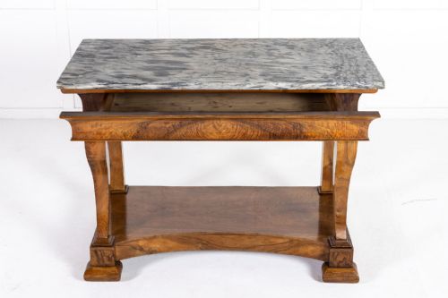 19TH CENTURY FRENCH CHARLES X PERIOD WALNUT CONSOLE TABLE - ADDITIONAL PHOTO 7
