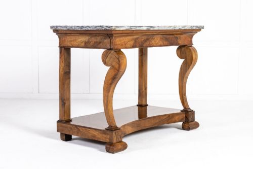 19TH CENTURY FRENCH CHARLES X PERIOD WALNUT CONSOLE TABLE - ADDITIONAL PHOTO 8