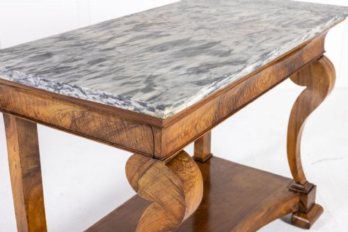 19TH CENTURY FRENCH CHARLES X PERIOD WALNUT CONSOLE TABLE - ADDITIONAL PHOTO 9