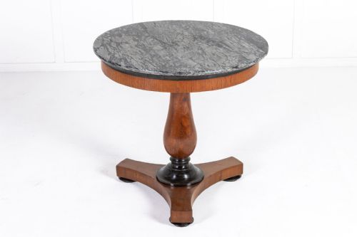 19th century italian walnut table with marble top - CATEGORY: ANTIQUE TABLES - DATED 19TH CENTURY