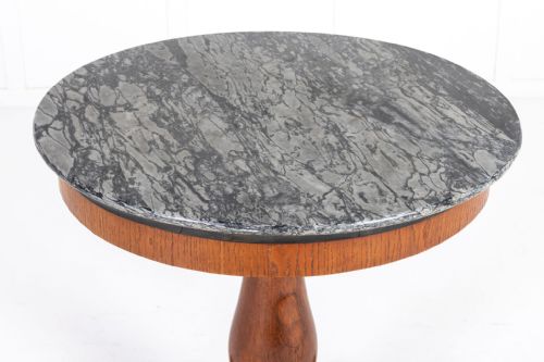 19TH CENTURY ITALIAN WALNUT TABLE WITH MARBLE TOP - ADDITIONAL PHOTO 1
