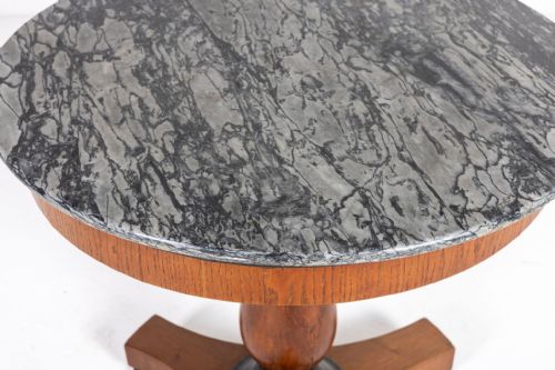 19TH CENTURY ITALIAN WALNUT TABLE WITH MARBLE TOP - ADDITIONAL PHOTO 2