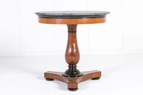 19TH CENTURY ITALIAN WALNUT TABLE WITH MARBLE TOP - ADDITIONAL PHOTO 4