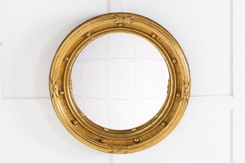 19th century regency convex mirror - CATEGORY: ANTIQUE MIRRORS - DATED 19TH CENTURY