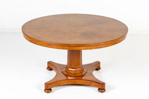 19th century burr elm centre table - CATEGORY: ANTIQUE TABLES - DATED 19TH CENTURY